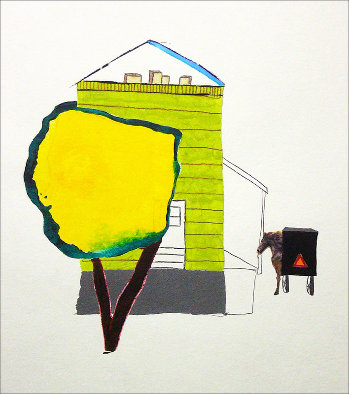 Terre Hill, mixed media on paper, 2008, by Libby Saylor, The Goddess Attainable