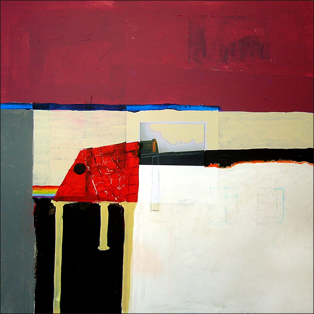 Urbanscape I, mixed media on canvas, 30″ x 30″ 2009, by Libby Saylor, The Goddess Attainable