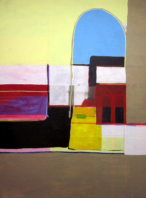 Urbanscape III, mixed media on canvas, 30″ x 40″ 2009, by Libby Saylor, The Goddess Attainable